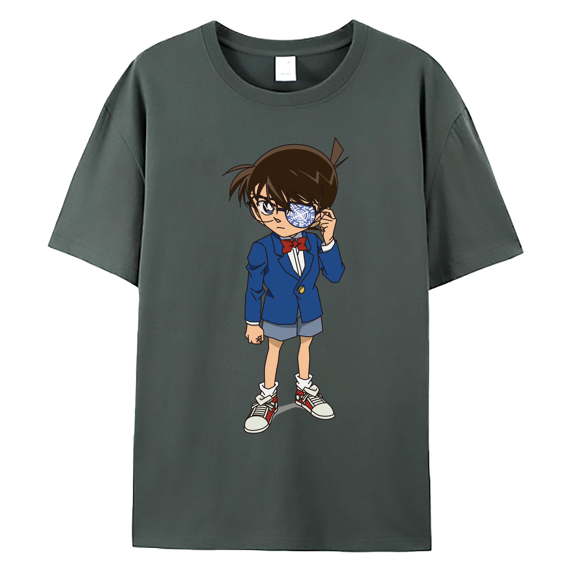 （画像用） 名探偵コナン 江戸川 コナン Detective Conan Conan Edogawa 綿100％ メンズ半袖Tシャツ｜肌触りやわらか＆通気性